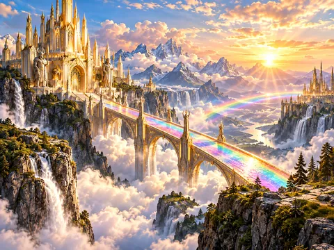 Asgard and the Bifröst bridge